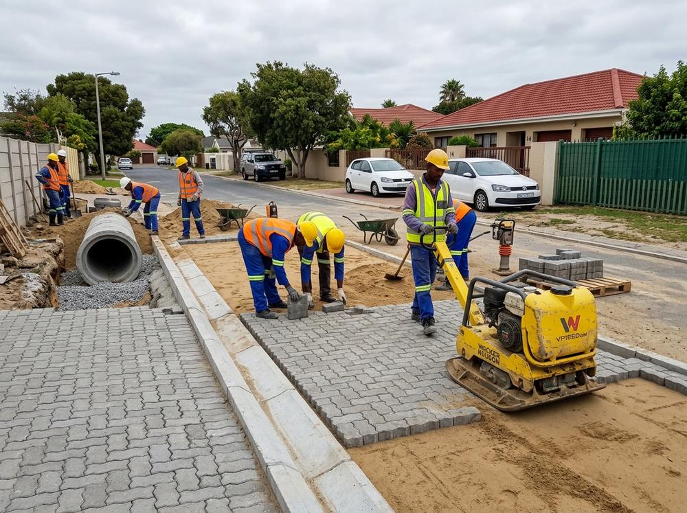 Paving and drainage works
